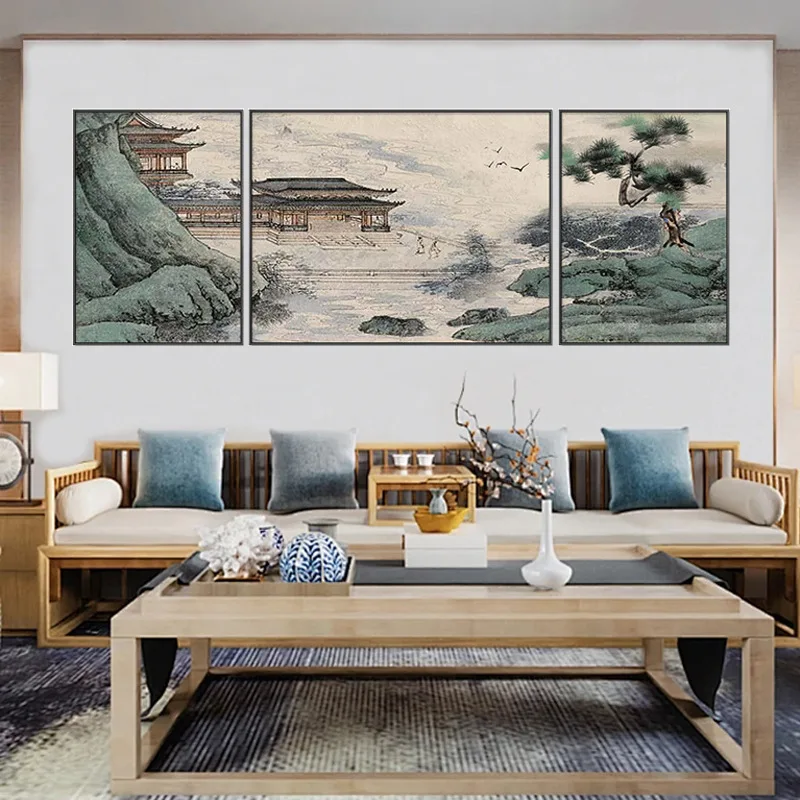 New Chinese landscape painting Zen decoration living room Chinese style tea room atmospheric canvas painting
New Chinese landscape painting Zen decoration living room Chinese style tea room atmospheric canvas painting