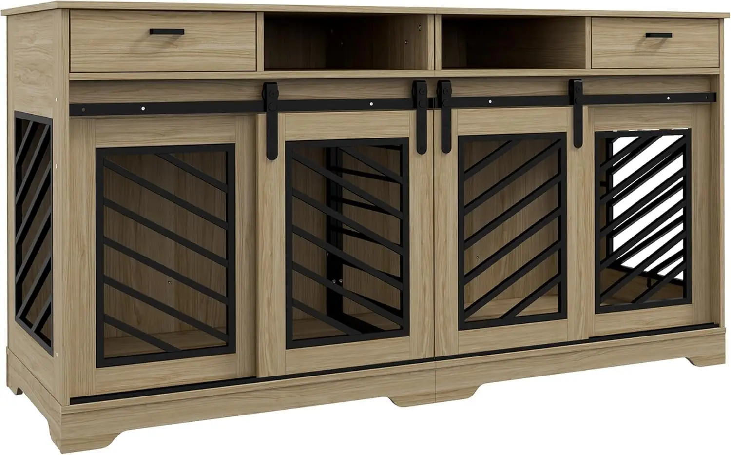Double Dog Crate Furniture with Removable Divider for 2 Medium Dogs or 1 Large Dog, 66" Modern Dog Kennel Furniture
Double Dog Crate Furniture with Removable Divider for 2 Medium Dogs or 1 Large Dog, 66" Modern Dog Kennel Furniture