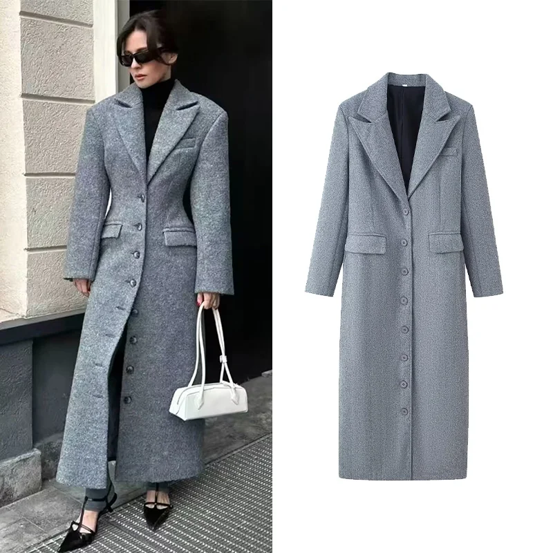 HipSeam Women Slim Long Overcoat Autumn Lapel Collar Long Sleeve Pocket Button Women Coat Chic Female Overcoat
HipSeam Women Slim Long Overcoat Autumn Lapel Collar Long Sleeve Pocket Button Women Coat Chic Female Overcoat