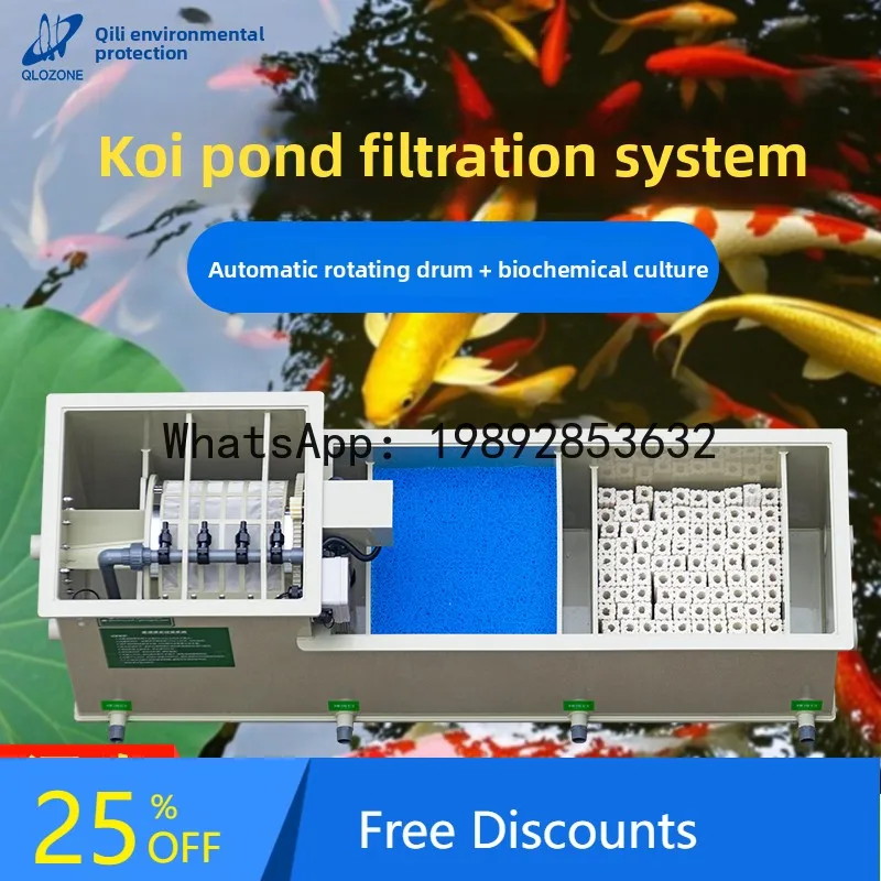 LYY Koi Fish Pond Filter Water Circulation System Fully Automatic Integrated Machine Outdoor Courtyard Purification Fish Pond
LYY Koi Fish Pond Filter Water Circulation System Fully Automatic Integrated Machine Outdoor Courtyard Purification Fish Pond
