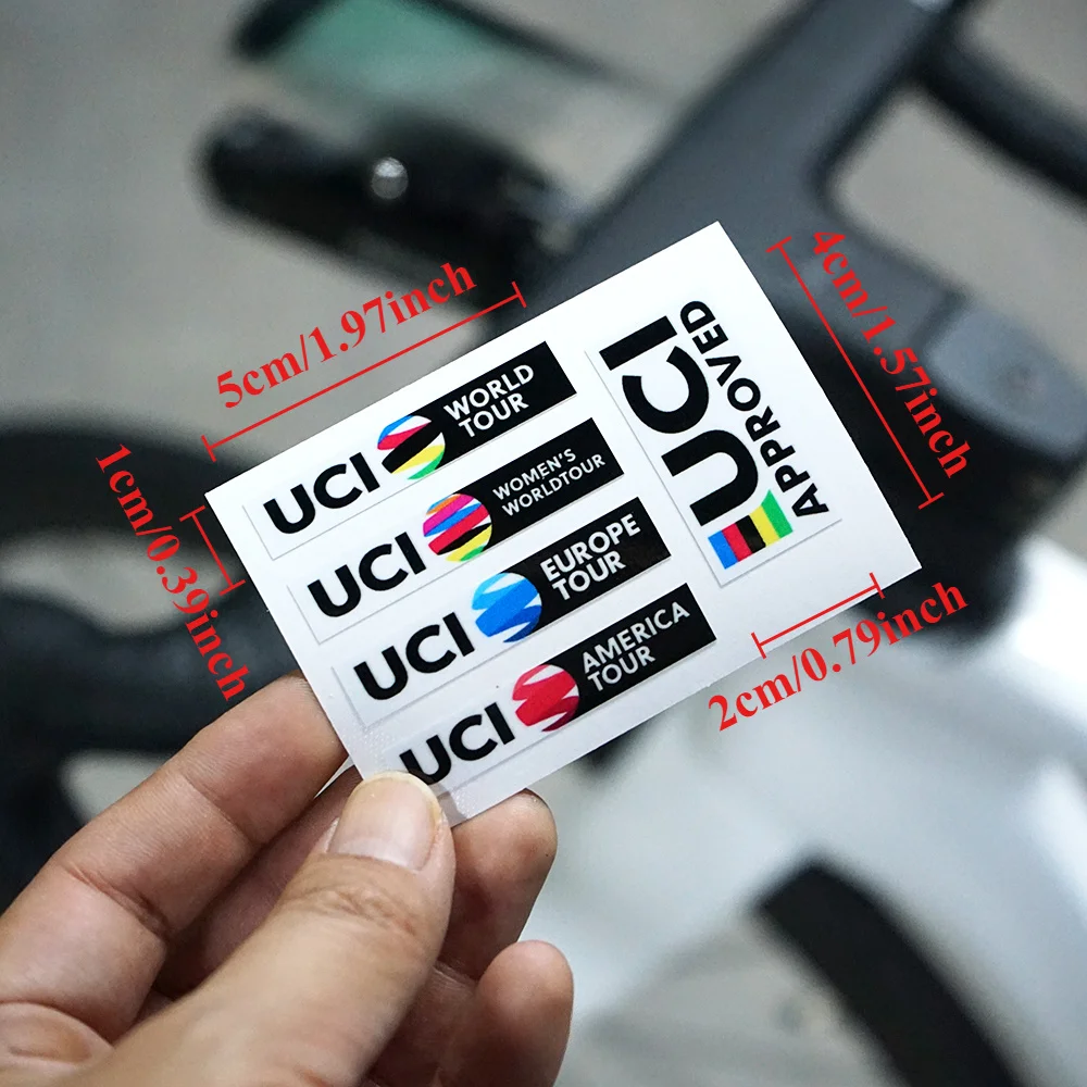 Набор из 5 наклеек для велосипеда с логотипом UCI (Мировой федерацией велоспорта), декоративные наклейки на руль, раму и седло, не оставляют следов.
Набор из 5 наклеек для велосипеда с логотипом UCI (Мировой федерацией велоспорта), декоративные наклейки на руль, раму и седло, не оставляют следов.