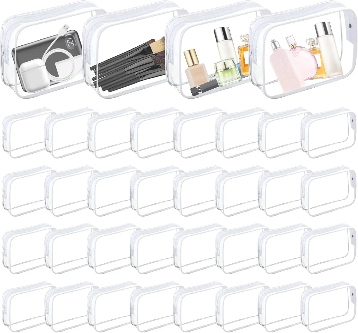 36 Clear Makeup Bags Bulk Plastic Travel Toiletry Bags with Zipper Waterproof Portable for Women Men Bathroom Organizing White
36 Clear Makeup Bags Bulk Plastic Travel Toiletry Bags with Zipper Waterproof Portable for Women Men Bathroom Organizing White