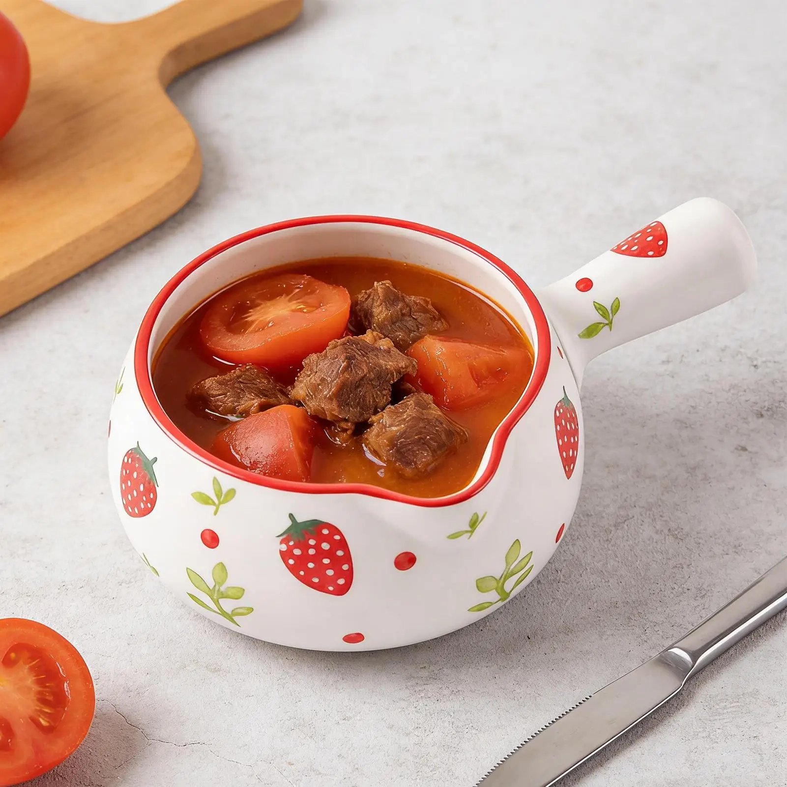 Milk Pot Ceramic Heat-Resistant Strawberry Motif Small Boiling Pot Butter Warmer for Stewing Vegetables Noodle Cooking Porridge
Milk Pot Ceramic Heat-Resistant Strawberry Motif Small Boiling Pot Butter Warmer for Stewing Vegetables Noodle Cooking Porridge