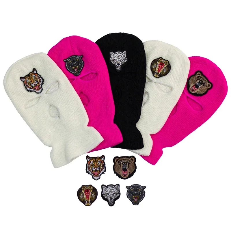 Replaceable Roaring Animal Embroidery Three-hole Balaclava Knit Hat Army Tactical Winter Ski Riding Mask Prom Party Warm Mask
Replaceable Roaring Animal Embroidery Three-hole Balaclava Knit Hat Army Tactical Winter Ski Riding Mask Prom Party Warm Mask