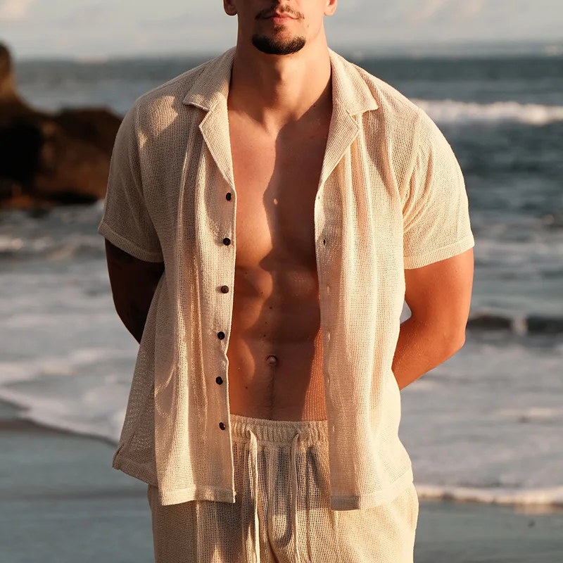 Men's Summer Casual Suit Beach Lapel Shirt Short-sleeved Trousers
Men's Summer Casual Suit Beach Lapel Shirt Short-sleeved Trousers