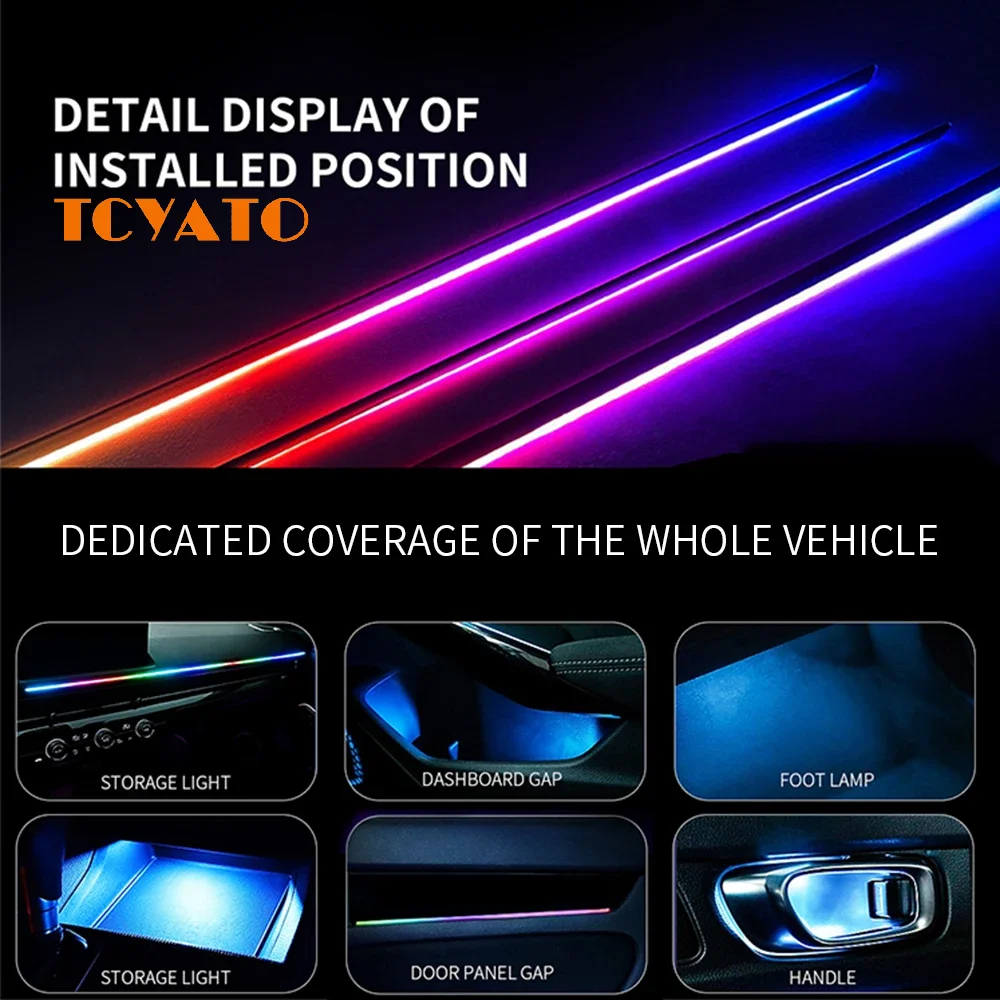 TCYATO Automotive Atmosphere Light B Hidden Acrylic LED Interior Colorful Flowing Light Decorative Light Strip
TCYATO Automotive Atmosphere Light B Hidden Acrylic LED Interior Colorful Flowing Light Decorative Light Strip