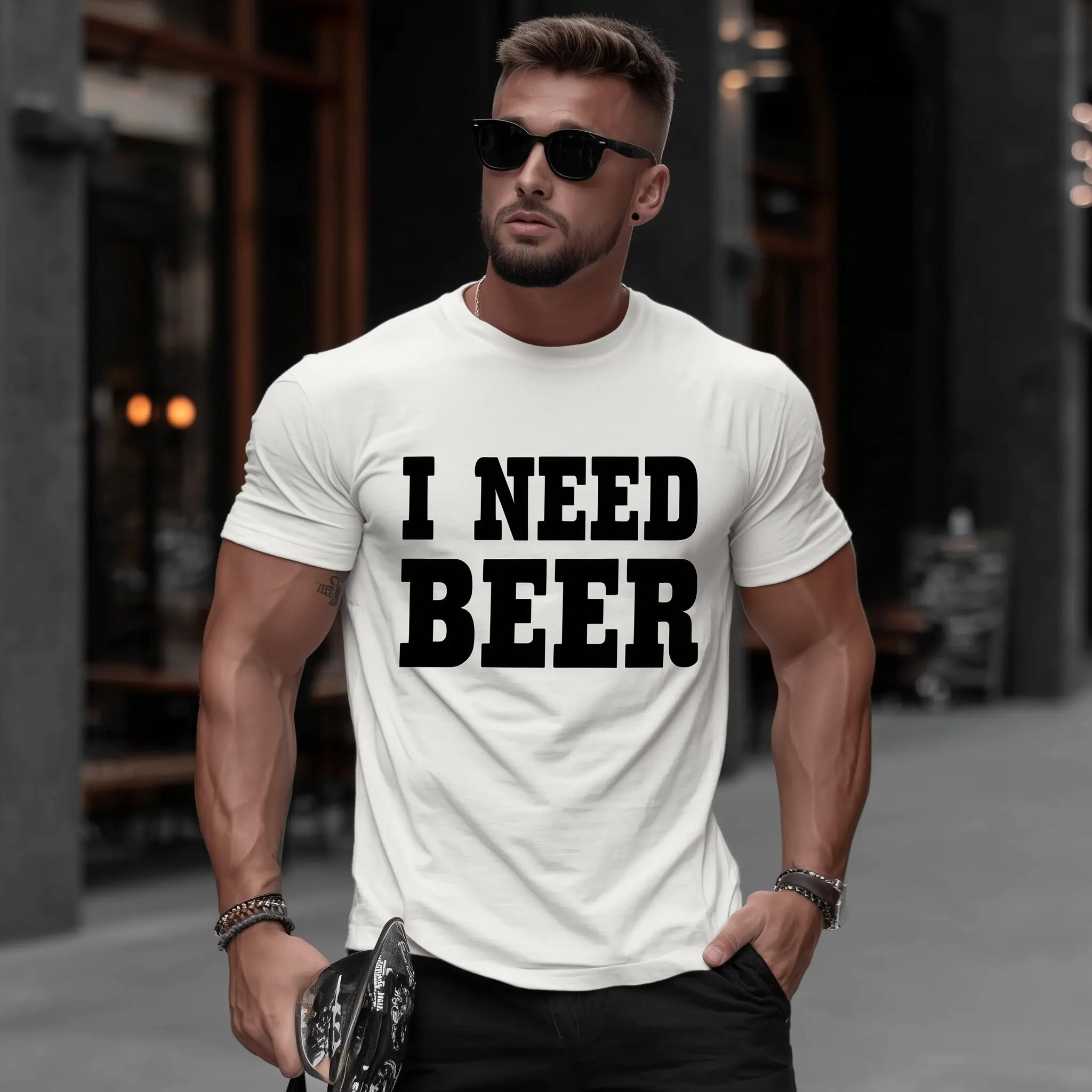 Мужская футболка с коротким рукавом Teevo I NEED BEER с принтом, повседневная уличная одежда для повседневной носки
Мужская футболка с коротким рукавом Teevo I NEED BEER с принтом, повседневная уличная одежда для повседневной носки