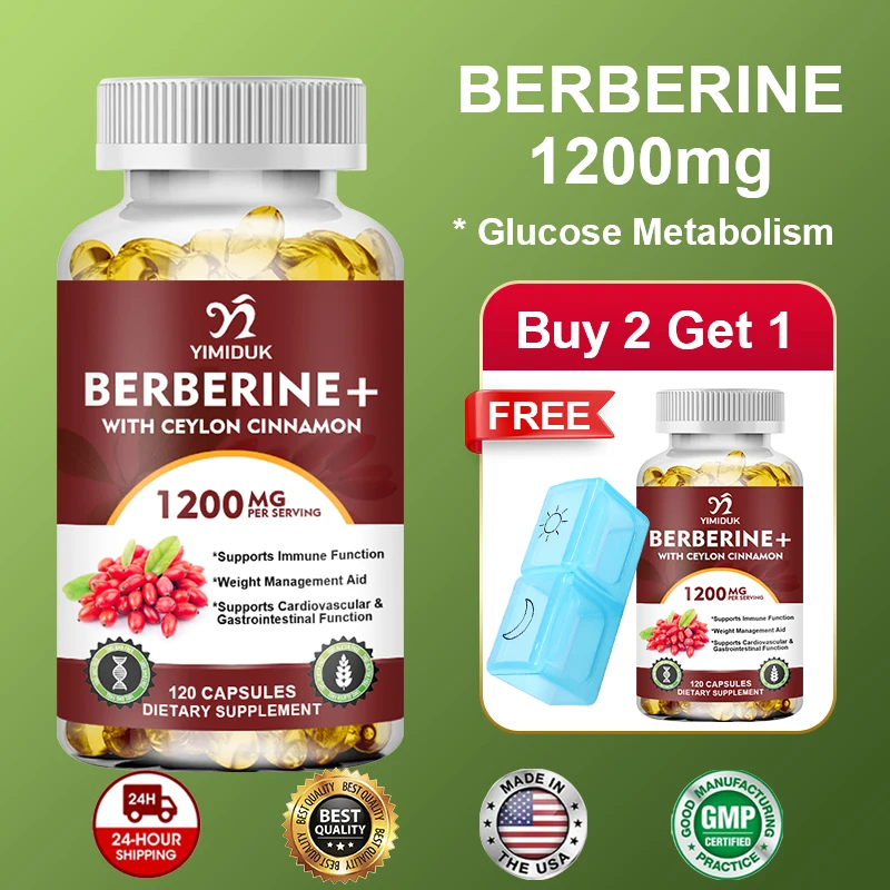 YIMIDUK High Potency Berberine Capsules, Supports Healthy Glucose, Weight Management, Cardiovascular & Gastrointestinal Function
YIMIDUK High Potency Berberine Capsules, Supports Healthy Glucose, Weight Management, Cardiovascular & Gastrointestinal Function