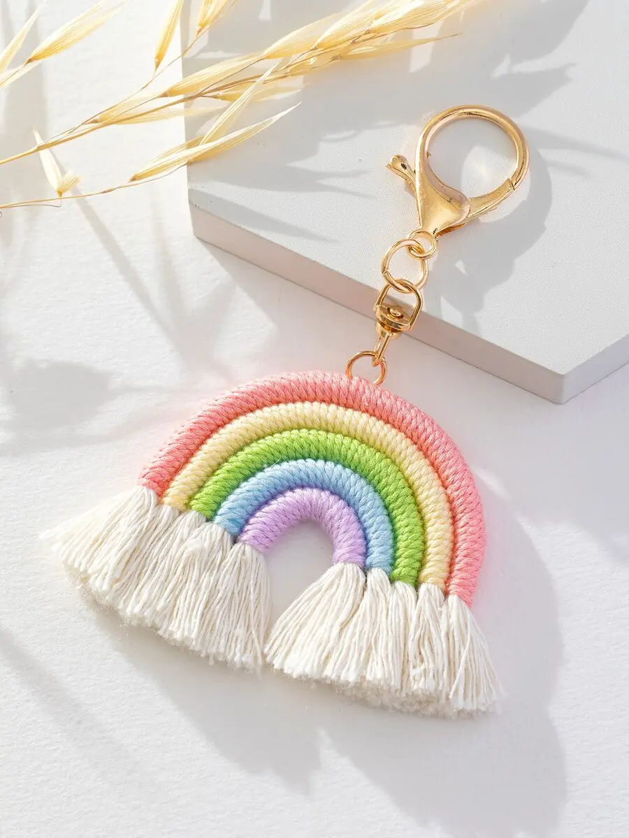 Multicolor Large Rainbow Bag Pendant Bag Accessory Car Accessories Women Key Chain Charms Crochet Bag Plush Keychain
Multicolor Large Rainbow Bag Pendant Bag Accessory Car Accessories Women Key Chain Charms Crochet Bag Plush Keychain