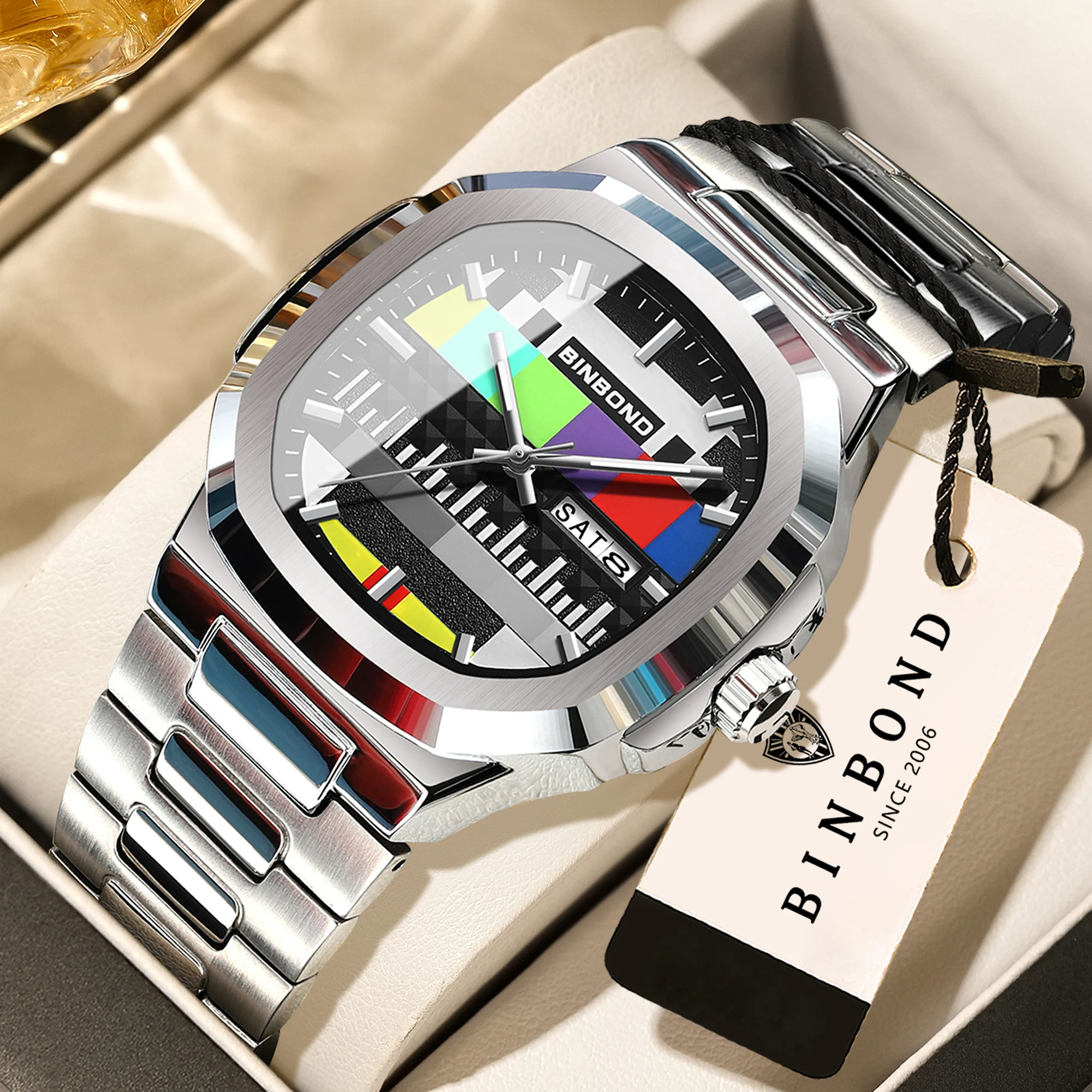BINBOND TV accurate quartz watches for men luxury auto date week display durable luminous waterproof men's watch casual reloj
BINBOND TV accurate quartz watches for men luxury auto date week display durable luminous waterproof men's watch casual reloj