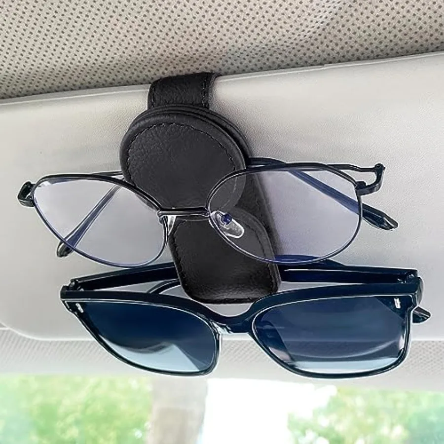 Sunglasses Holder for Car Visor, Magnetic Leather Sunglass Eyeglass Hanger Clip for Car Sun Visor Accessories 1
Sunglasses Holder for Car Visor, Magnetic Leather Sunglass Eyeglass Hanger Clip for Car Sun Visor Accessories 1