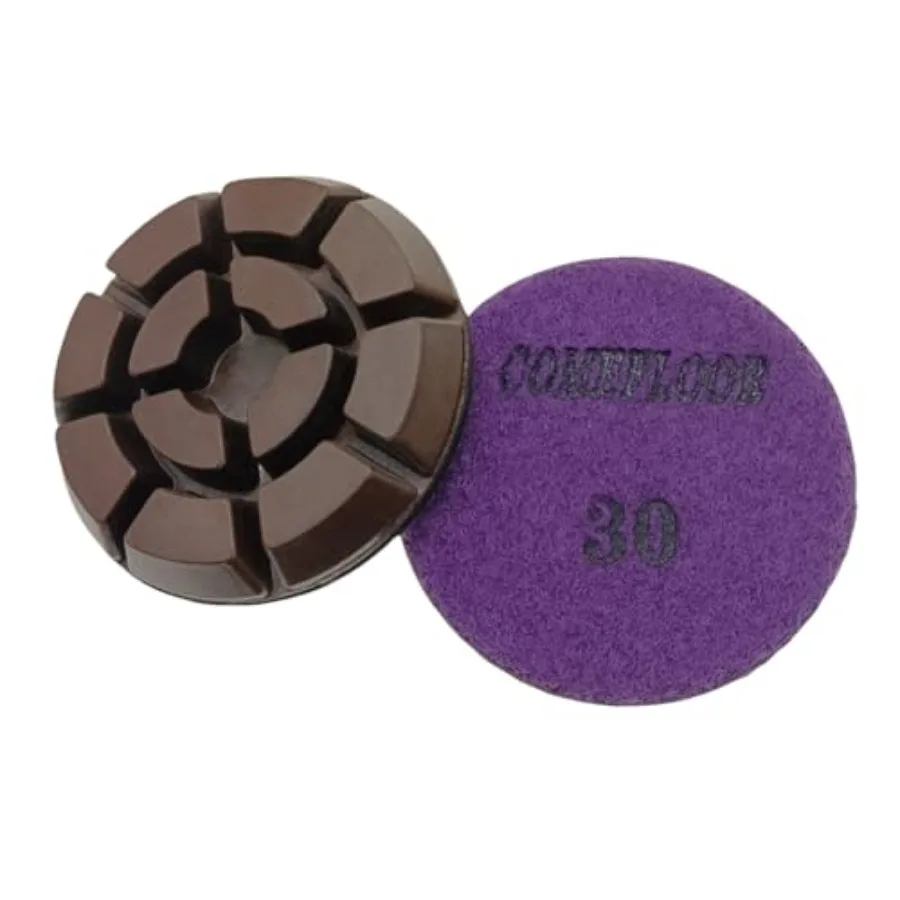 Diamond Floor Polishing Pads, 3 Inch Resin Bond Hook and Loop Polishing Pucks for Concrete, Terrazzo, Marble, Granite, Grit 30,
Diamond Floor Polishing Pads, 3 Inch Resin Bond Hook and Loop Polishing Pucks for Concrete, Terrazzo, Marble, Granite, Grit 30,