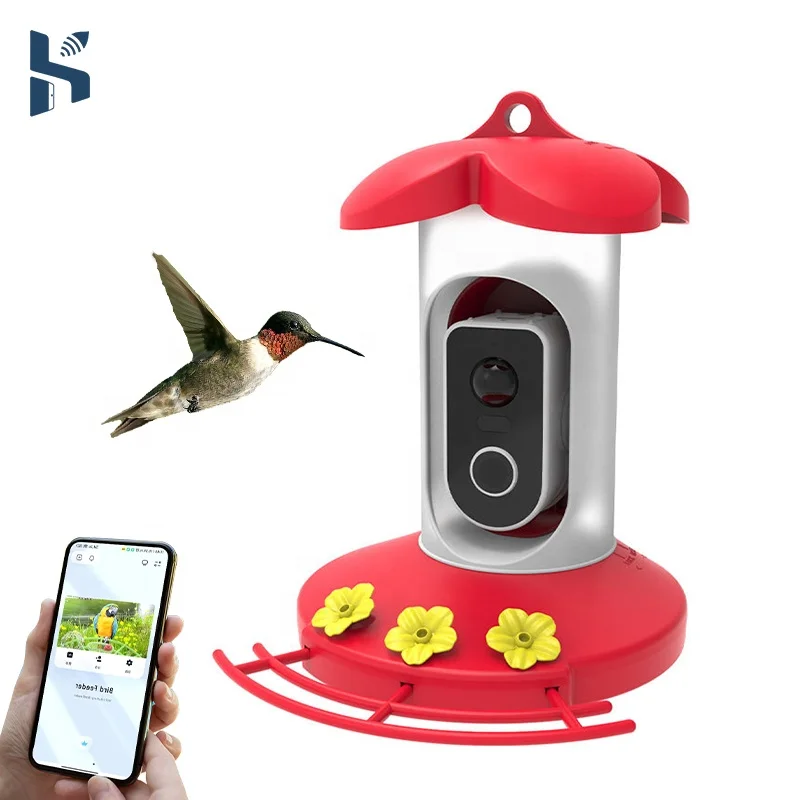 Hi Birds APP Monitoring Bird Automatic Feeder WiFi Intelligent Outdoor Hummingbird Feeding Machine with Camera Waterproof