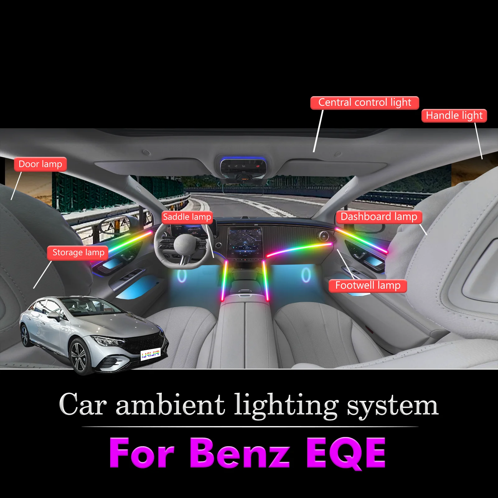 For BenZ EQE Smart Remote Control Car Interior Ambient Light RGB 64 Colors LED Energy Saving Efficient Lamp Kit
For BenZ EQE Smart Remote Control Car Interior Ambient Light RGB 64 Colors LED Energy Saving Efficient Lamp Kit