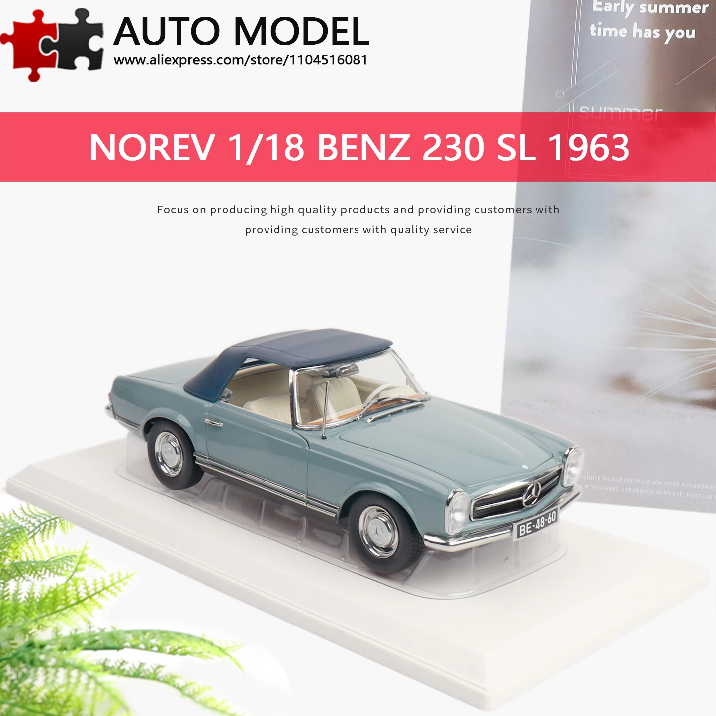 Коллекционная модель автомобиля Mercedes-Benz 230 SL W113 1963 года, реплика, второе поколение SL-класса, кабриолет, классический автомобиль, полностью открывающиеся двери, Norev 1:18, литая металлическая статическая миниатюрная модель, подарок для взросл
Коллекционная модель автомобиля Mercedes-Benz 230 SL W113 1963 года, реплика, второе поколение SL-класса, кабриолет, классический автомобиль, полностью открывающиеся двери, Norev 1:18, литая металлическая статическая миниатюрная модель, подарок для взросл