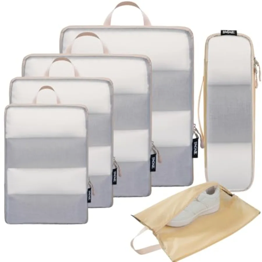 6 Set Ultralight Compression Packing Cubes for Travel Luggage Organizer in Black with Fastening Zipper for Suitcase and Backpac
6 Set Ultralight Compression Packing Cubes for Travel Luggage Organizer in Black with Fastening Zipper for Suitcase and Backpac