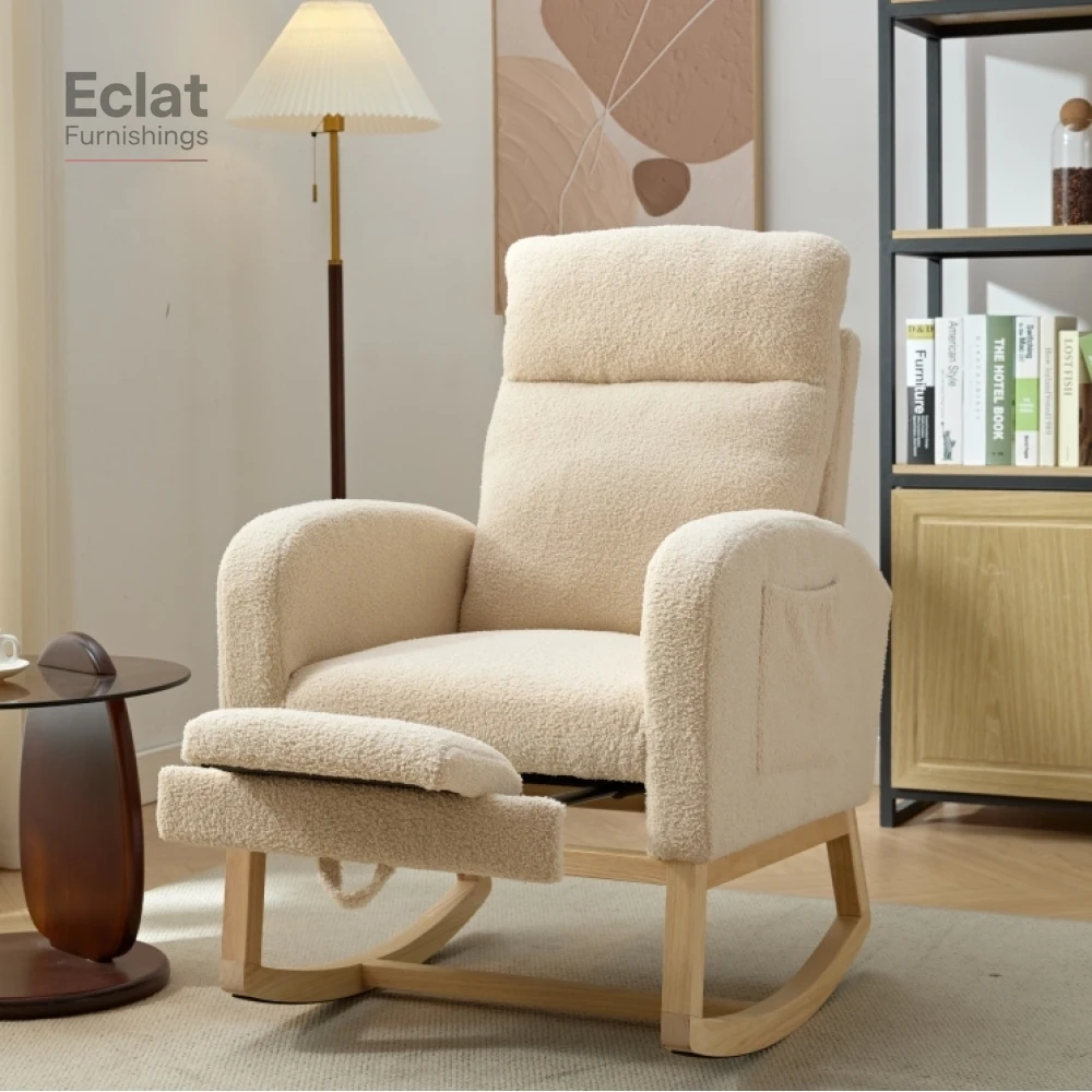 Modern Glider Chair,Recliner Armchair with Wood Legs and Side Pocket,Nursery Rocking Accent Chair with High Back for Living Room
Modern Glider Chair,Recliner Armchair with Wood Legs and Side Pocket,Nursery Rocking Accent Chair with High Back for Living Room