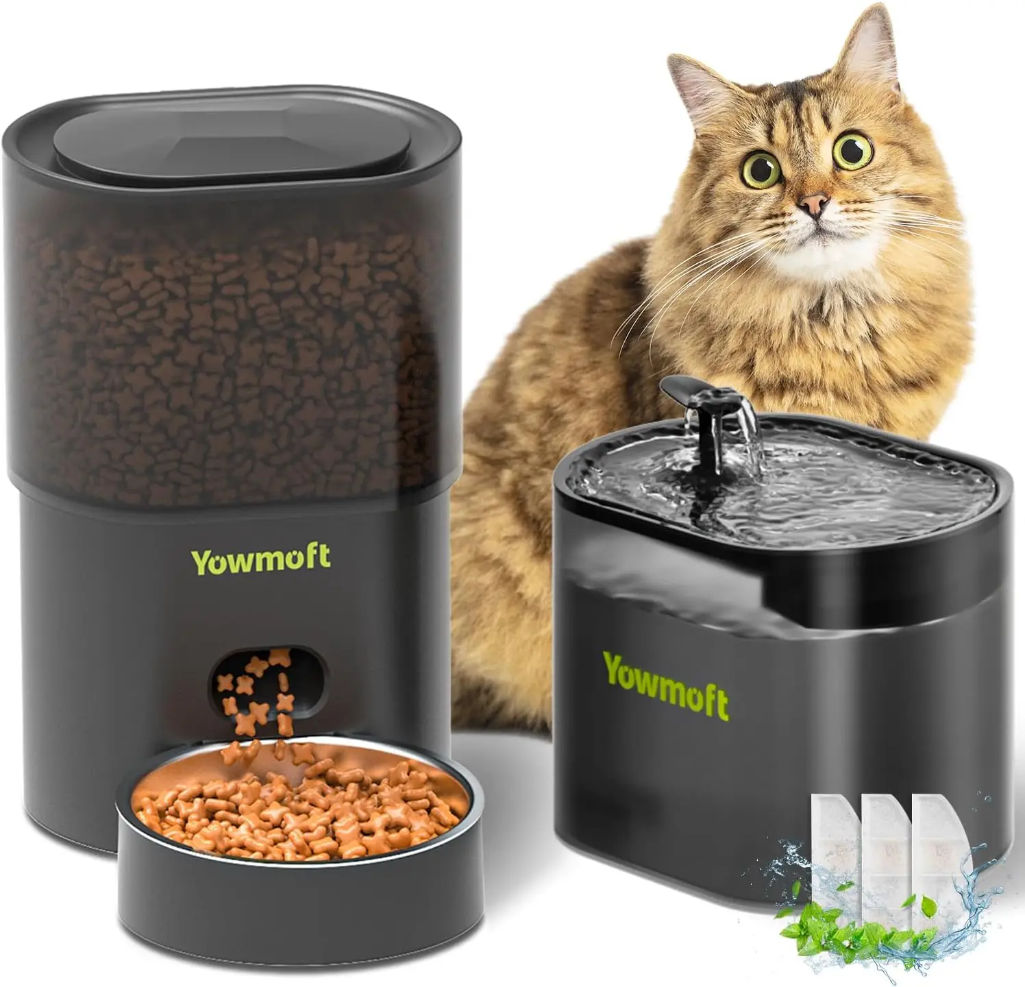 Automatic Cat Feeder & Fountain, 3L Timed Dry Food Dispenser, 10 Portions 1-4 Daily Meals, Auto Feeder with Desiccant Bag
Automatic Cat Feeder & Fountain, 3L Timed Dry Food Dispenser, 10 Portions 1-4 Daily Meals, Auto Feeder with Desiccant Bag
