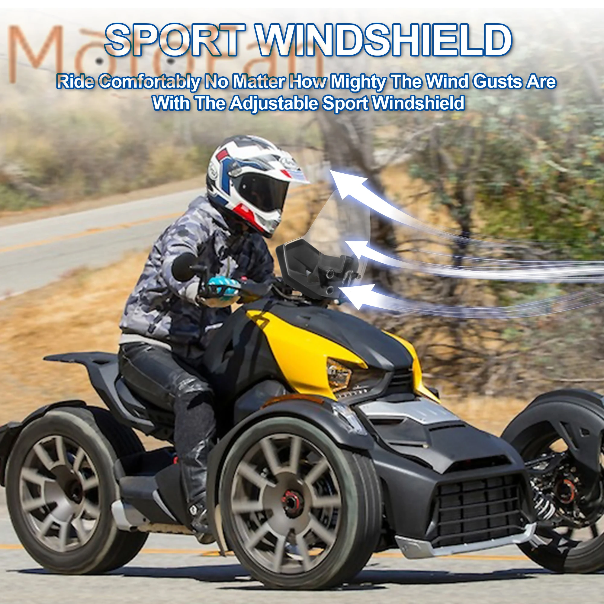 Dynamic Wind Blade: Hard Coated Adjustable Windshield for Ryker Rally & Sport 600 900 Rally 2019-2023 Motorcycle Parts
Dynamic Wind Blade: Hard Coated Adjustable Windshield for Ryker Rally & Sport 600 900 Rally 2019-2023 Motorcycle Parts