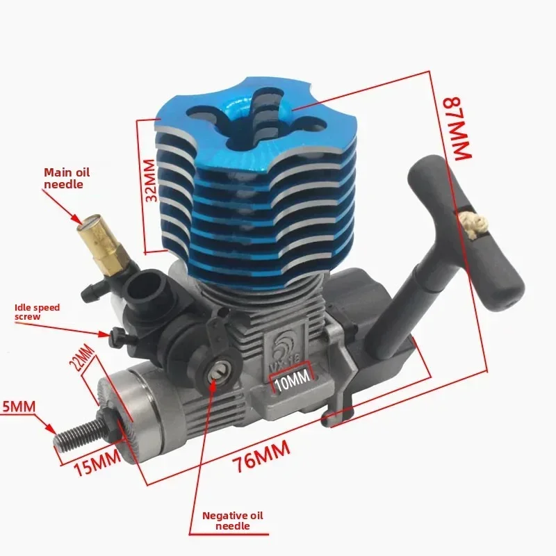 VX 18CXP Vertex 18 Engine Nitro Power 2.74cc With Pull Starter Spark-plug 02060 for 1/10 1/8 RC Model Car Buggy HSP Himoto
VX 18CXP Vertex 18 Engine Nitro Power 2.74cc With Pull Starter Spark-plug 02060 for 1/10 1/8 RC Model Car Buggy HSP Himoto