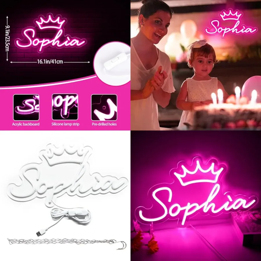 Large Name Neon Sign for Wall Decor, LED Name Neon Light for Bedroom, Birthday Party Decor, Neon Sign Customizable for Girl, Bi
Large Name Neon Sign for Wall Decor, LED Name Neon Light for Bedroom, Birthday Party Decor, Neon Sign Customizable for Girl, Bi