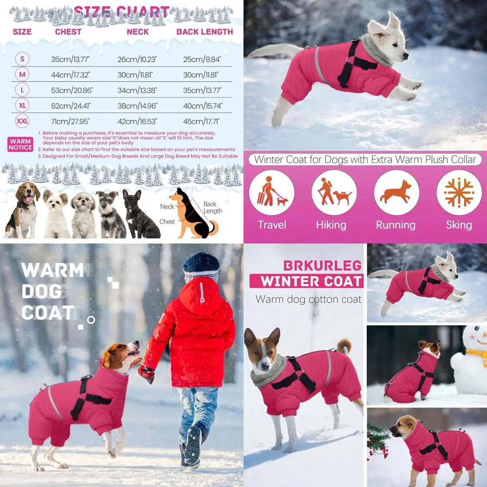 Reflective Windproof Winter Coat for Small and Medium Dogs, Warm Fleece Puppy Jacket, Hot Pink, Large Size
Reflective Windproof Winter Coat for Small and Medium Dogs, Warm Fleece Puppy Jacket, Hot Pink, Large Size