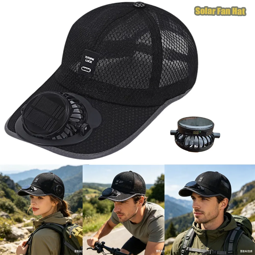Outdoor Solar Cap Rechargeable Peak Cap Solar Powered Baseball Cap With Built In Fan USB Charging For Camping Walking
Outdoor Solar Cap Rechargeable Peak Cap Solar Powered Baseball Cap With Built In Fan USB Charging For Camping Walking