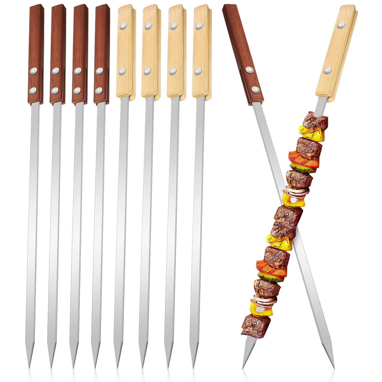 12 Pcs Barbecue Stick Charcoal Kebab Skewers Meat Bbq Resuable Sticks Stainless Steel Kebob Barbecues Flat Food
12 Pcs Barbecue Stick Charcoal Kebab Skewers Meat Bbq Resuable Sticks Stainless Steel Kebob Barbecues Flat Food