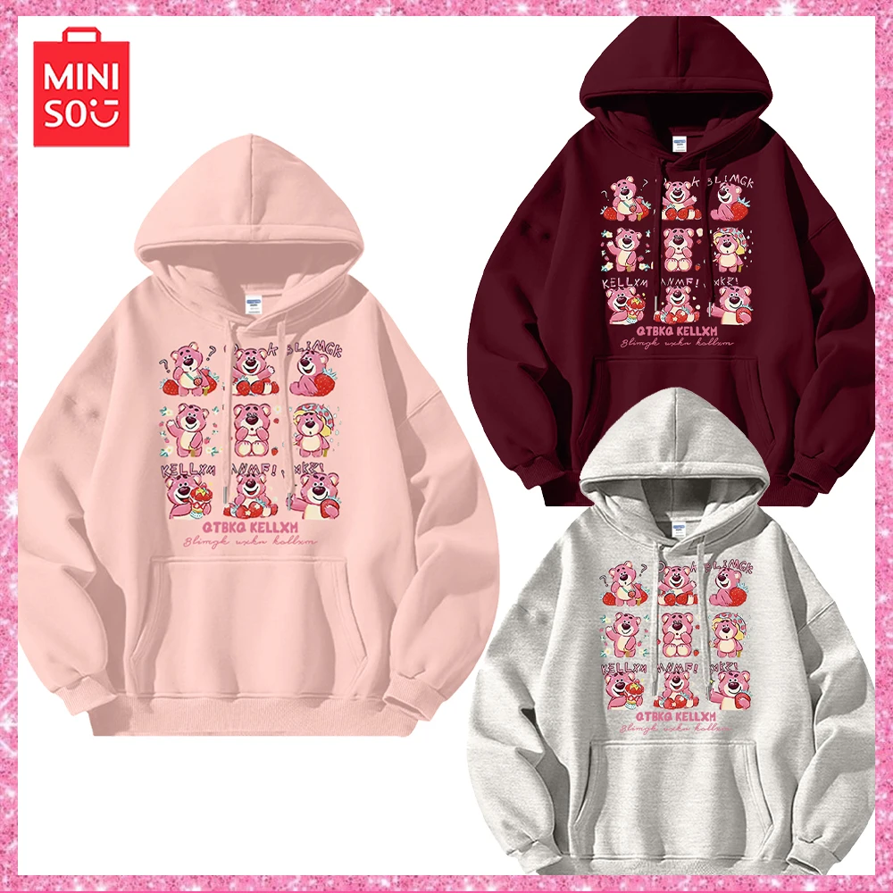 Милая Толстовка Miniso Lotso с мультяшным принтом для мужчин и женщин, модная Свободная модель пары, свитшот для девочек, подарок на день рождения и Рождество
Милая Толстовка Miniso Lotso с мультяшным принтом для мужчин и женщин, модная Свободная модель пары, свитшот для девочек, подарок на день рождения и Рождество
