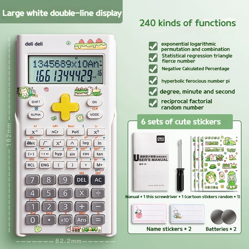 Student Large Screen Electronic Calculator Cute Multifunctional Portable Calculator School Office Supplies Function Sun
Student Large Screen Electronic Calculator Cute Multifunctional Portable Calculator School Office Supplies Function Sun