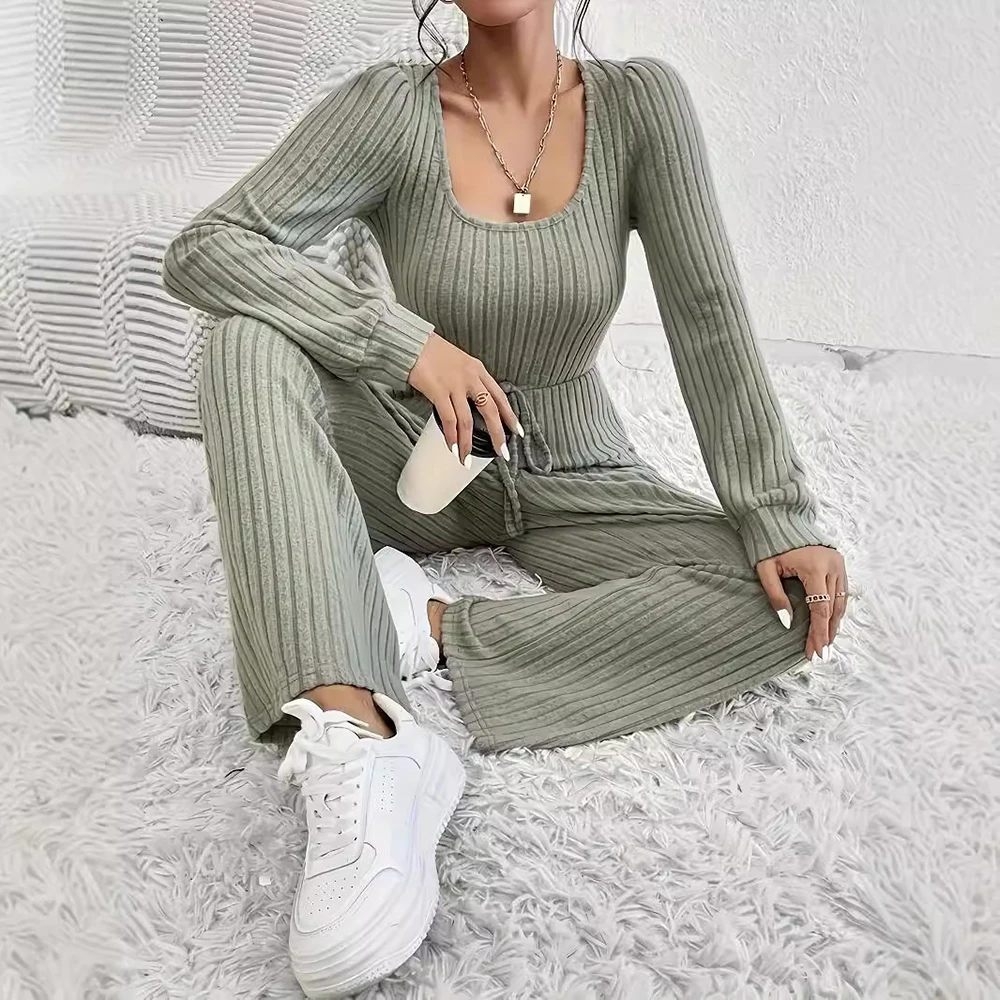 Mia Muse Boutique Women's Jumpsuits Autumn Winter Casual Plain Rib Knit Long Sleeve Scoop Neck Full Length Daily Jumpsuits
Mia Muse Boutique Women's Jumpsuits Autumn Winter Casual Plain Rib Knit Long Sleeve Scoop Neck Full Length Daily Jumpsuits