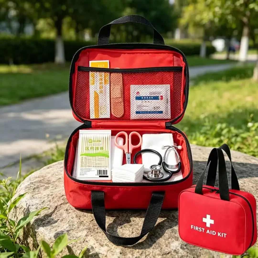 Portable First Aid Kit with Stethoscope Band-Aids Gauze Cotton Swabs Scissors Emergency Medical Bag for Home Outdoor Travel
Portable First Aid Kit with Stethoscope Band-Aids Gauze Cotton Swabs Scissors Emergency Medical Bag for Home Outdoor Travel