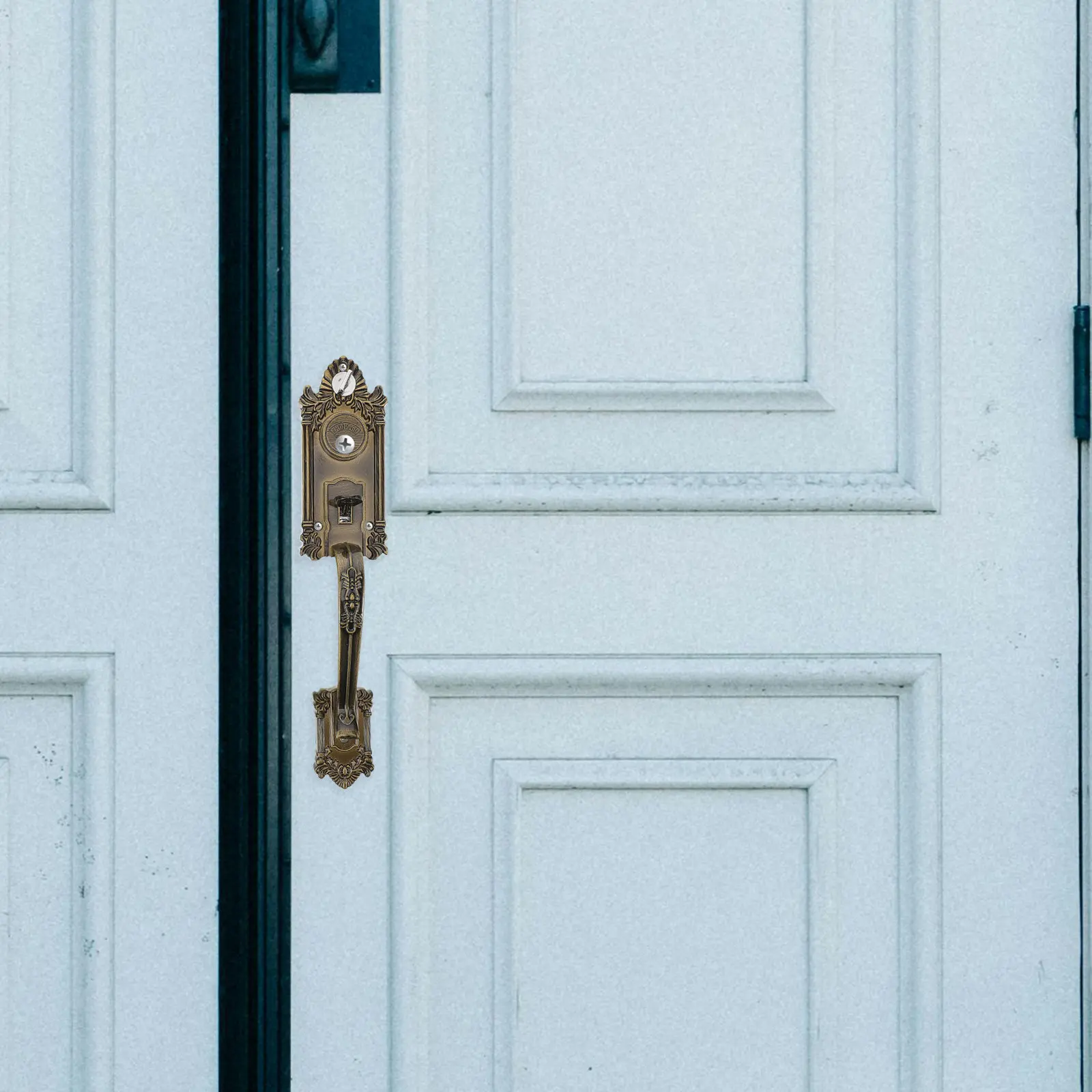 1 комплект металлических дверных ручек с замком для входной двери, винтажный стиль, для наружных дверей
1 комплект металлических дверных ручек с замком для входной двери, винтажный стиль, для наружных дверей