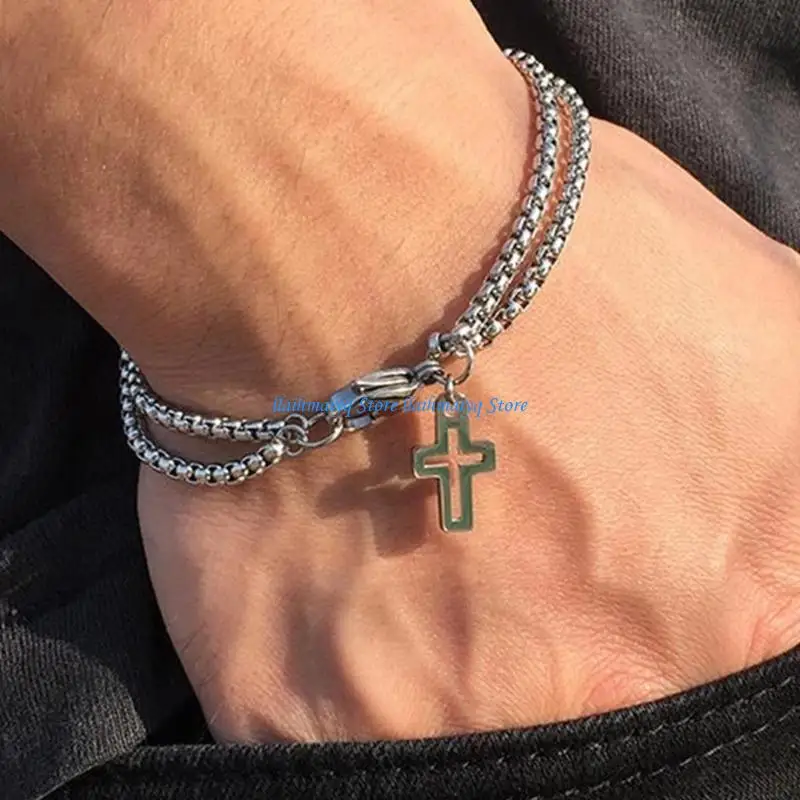 573B Hip Hop Inspire Crosses Pattern Steel Wrist Jewelry Men's Everyday Wear
573B Hip Hop Inspire Crosses Pattern Steel Wrist Jewelry Men's Everyday Wear