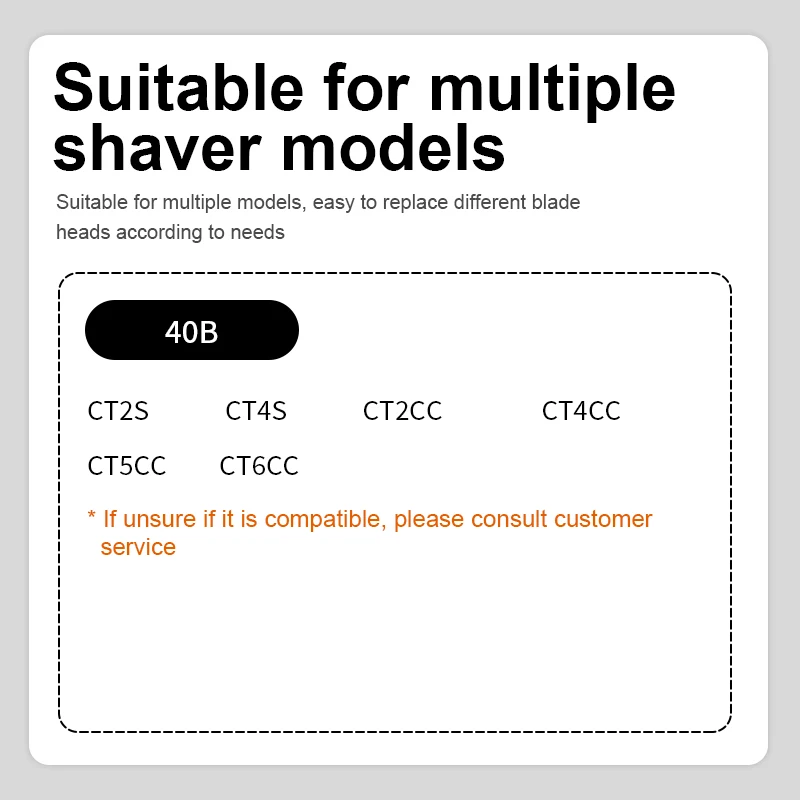 Suitable For Braun Electric Shaver 40B Mesh Head Assembly CT2S Ct2cc Ct3cc CT4CC CT5CC CT6CC
Suitable For Braun Electric Shaver 40B Mesh Head Assembly CT2S Ct2cc Ct3cc CT4CC CT5CC CT6CC