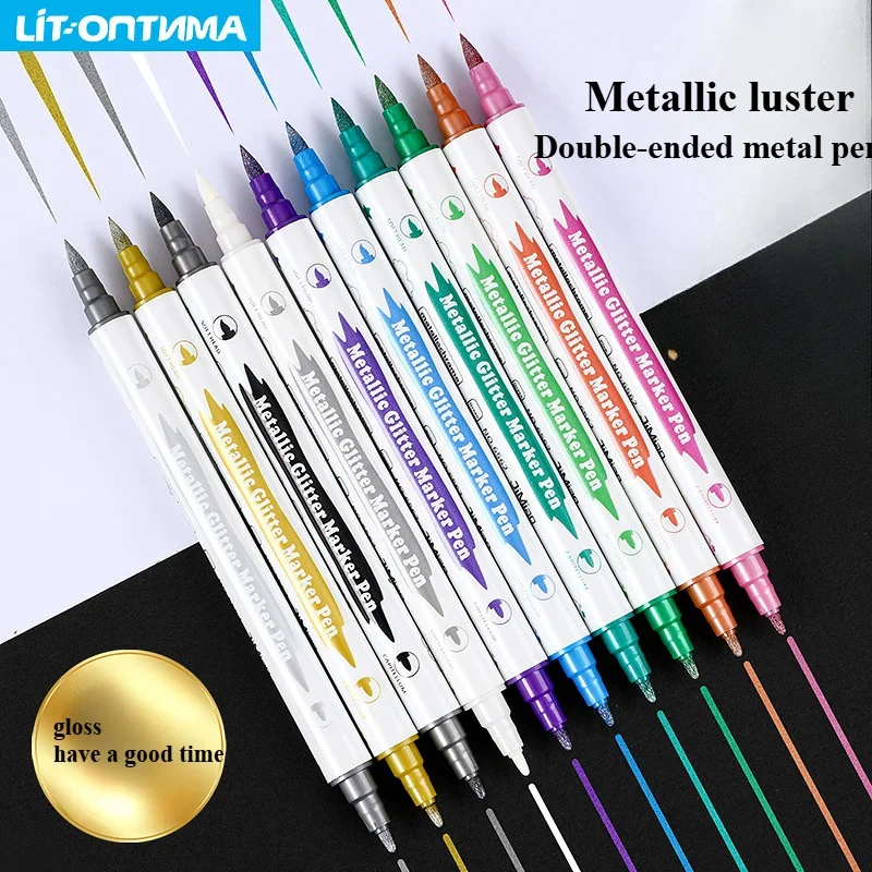 10 Color Double Headed Marker Pen Metal Soft Tip Accounting Pen Genuine Art Highlighter Pen Waterproof Handmade DIY
10 Color Double Headed Marker Pen Metal Soft Tip Accounting Pen Genuine Art Highlighter Pen Waterproof Handmade DIY