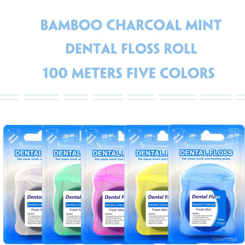 100 m mint bamboo charcoal floss roll, transparent transparent waterproof storage box, 5 colors available
100 m mint bamboo charcoal floss roll, transparent transparent waterproof storage box, 5 colors available