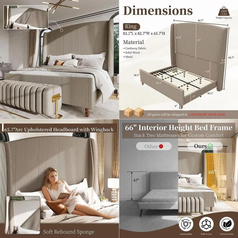 Bed Frame with Storage amp Builtin Nightstands, Velvet Upholstered Platform Bed Frame with Drawers amp 2 Floating Storage Shelv
Bed Frame with Storage amp Builtin Nightstands, Velvet Upholstered Platform Bed Frame with Drawers amp 2 Floating Storage Shelv