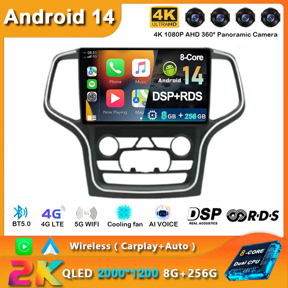 Android 14 Wireless Carplay AutoRadio For Jeep Grand Cherokee WK2 2014 - 2017 Car Stereo GPS Multimedia-player Navigation Radio
Android 14 Wireless Carplay AutoRadio For Jeep Grand Cherokee WK2 2014 - 2017 Car Stereo GPS Multimedia-player Navigation Radio