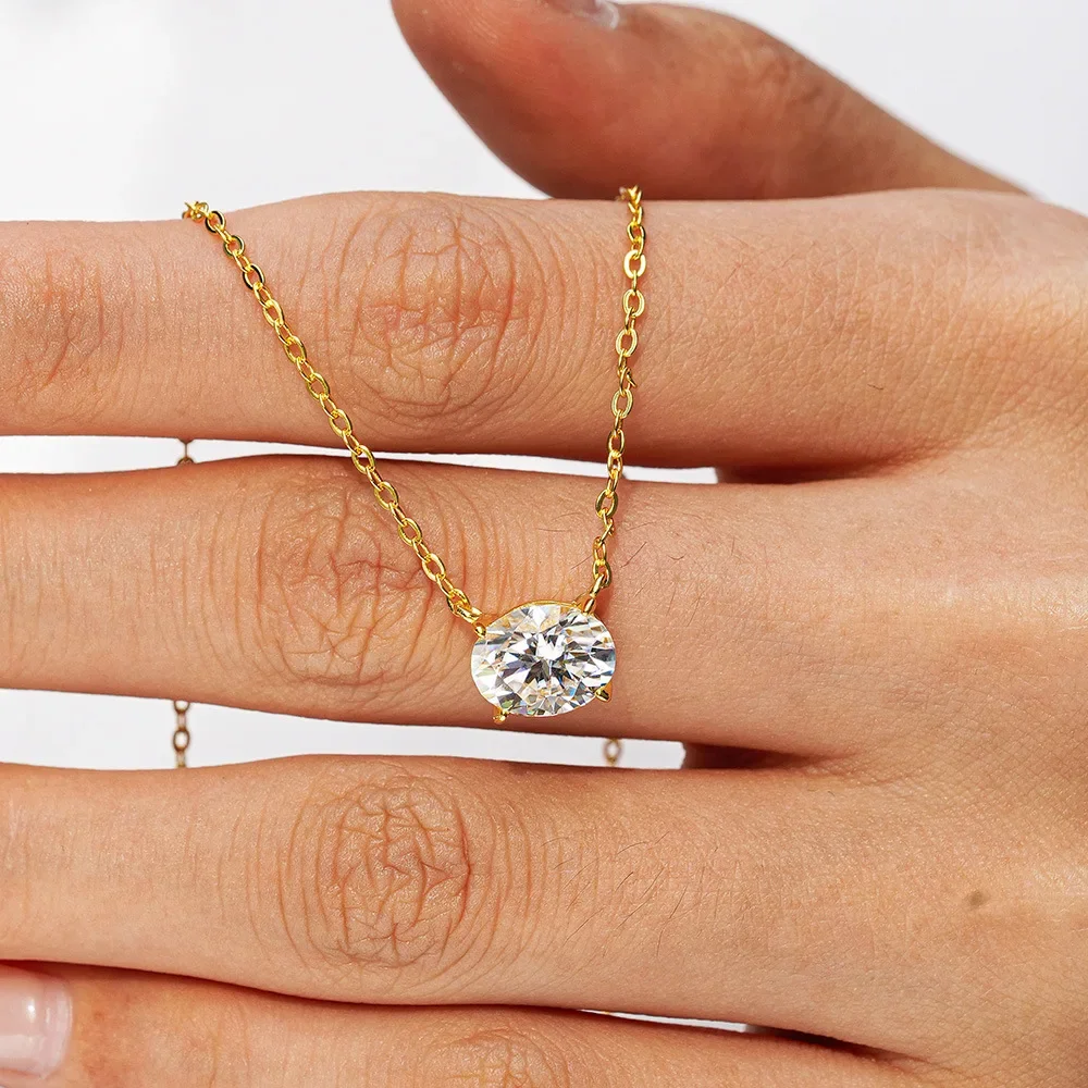 Роскошное женское ожерелье с подвеской из муассанита цвета D VVS1 7x9 мм - свадебные позолоченные подвески и свадебный подарок на помолвку 
Роскошное женское ожерелье с подвеской из муассанита цвета D VVS1 7x9 мм - свадебные позолоченные подвески и свадебный подарок на помолвку