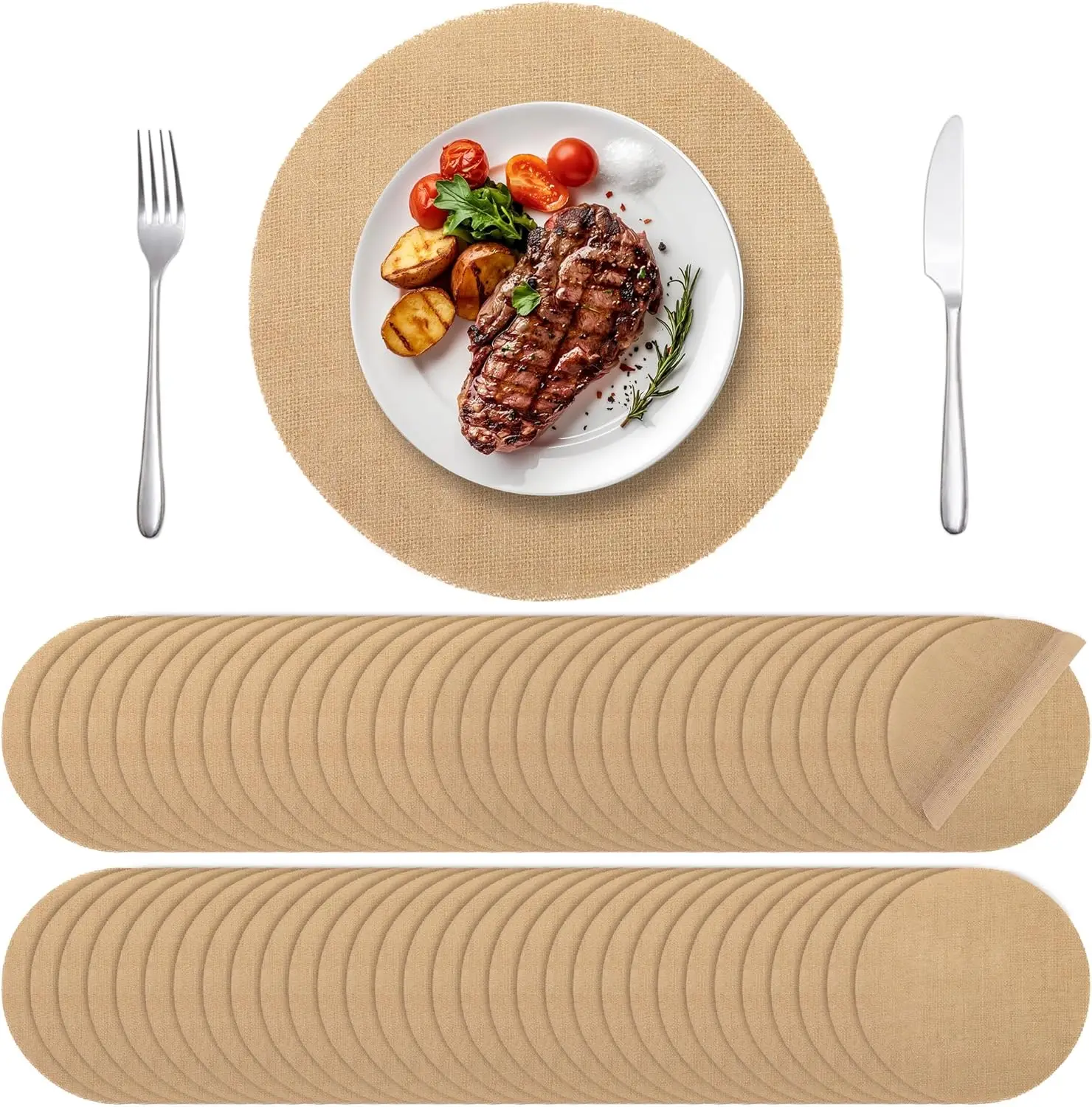100 Round Burlap Placemats 11.8 Inch Reusable Heat Resistant Natural Jute Table Mats for Dinner Farmhouse Decor
100 Round Burlap Placemats 11.8 Inch Reusable Heat Resistant Natural Jute Table Mats for Dinner Farmhouse Decor