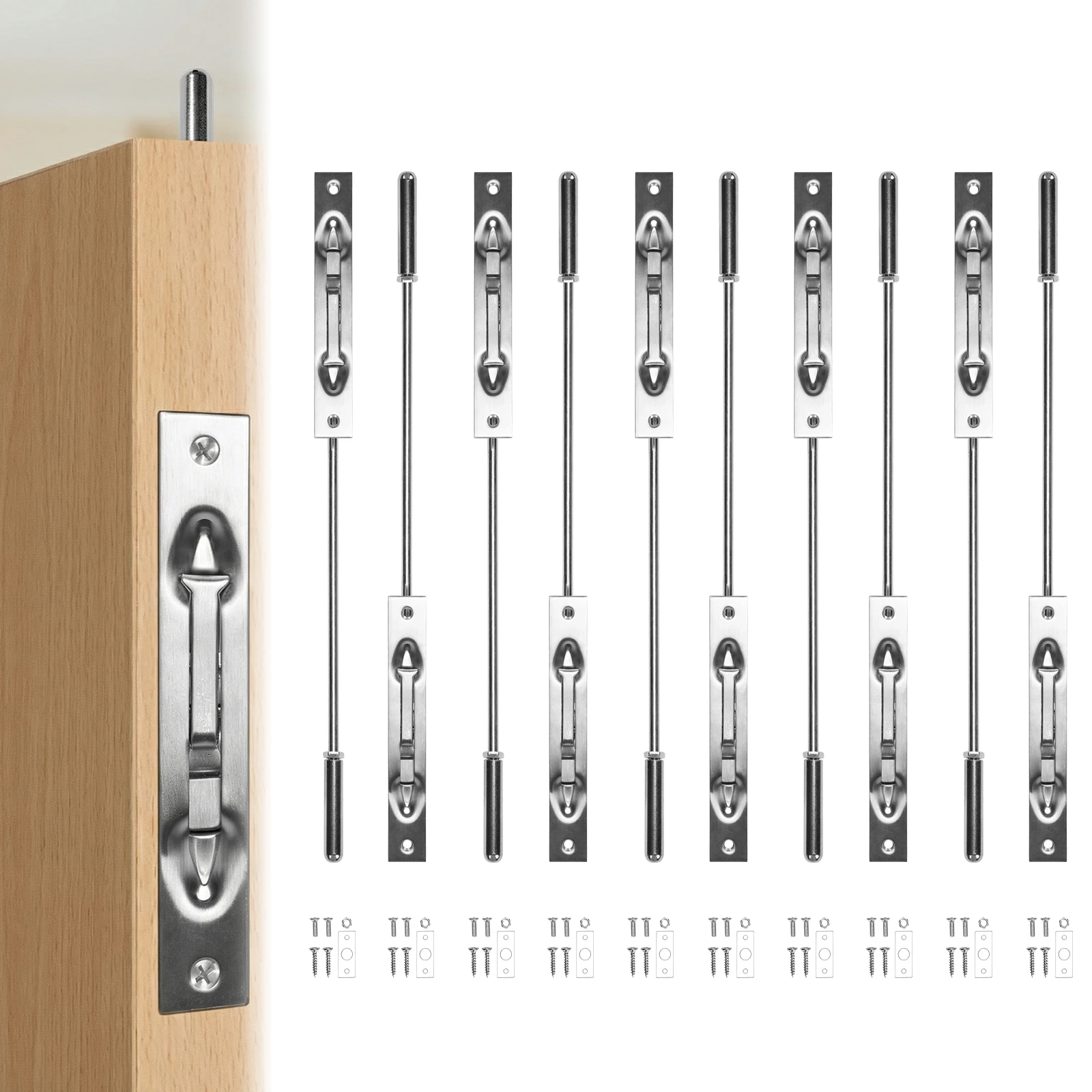 10 Pcs Lever Extension Door Flush Bolt 16.54inch Concealed Safety Door Lock Solid Stainless Steel for Metal Doors Aluminum Doors
10 Pcs Lever Extension Door Flush Bolt 16.54inch Concealed Safety Door Lock Solid Stainless Steel for Metal Doors Aluminum Doors