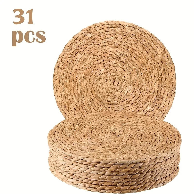 31pcs Natural Rattan Table Mats | Round Heat-Resistant Non-Slip Placemats Suitable for Kitchen & Dining Table, Bohemian Wicker Dish Mats for Holiday Parties, Weddings, Christmas, Easter, Valentine's Day Decor - Rustic
31pcs Natural Rattan Table Mats | Round Heat-Resistant Non-Slip Placemats Suitable for Kitchen & Dining Table, Bohemian Wicker Dish Mats for Holiday Parties, Weddings, Christmas, Easter, Valentine's Day Decor - Rustic