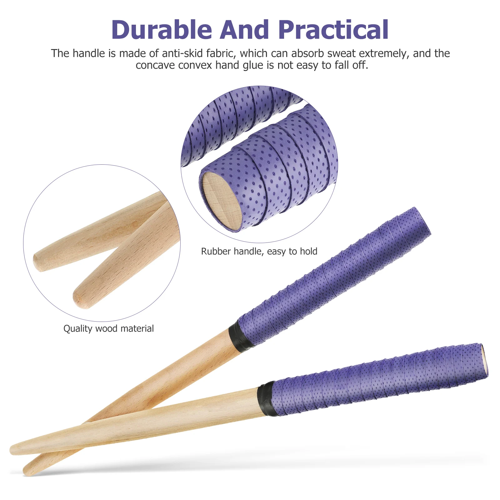 1Pair Drumsticks Wooden Lightweight Beech Wood Handle Tape Wrapped Easy to Hold Portable for Kids Students Beginners Practice
1Pair Drumsticks Wooden Lightweight Beech Wood Handle Tape Wrapped Easy to Hold Portable for Kids Students Beginners Practice