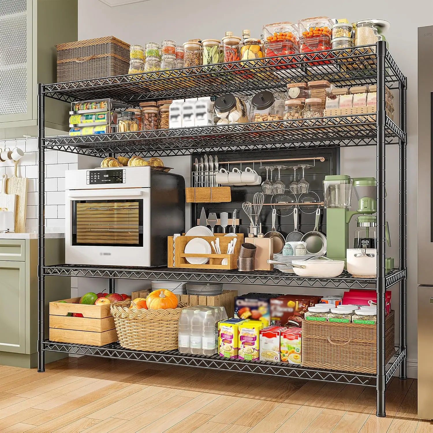 2560LBS Storage Shelves 55.5"W Metal Shelving Unit 4 Tier Wire Shelving Commercial Adjustable Garage Shelving Heavy Duty
2560LBS Storage Shelves 55.5"W Metal Shelving Unit 4 Tier Wire Shelving Commercial Adjustable Garage Shelving Heavy Duty