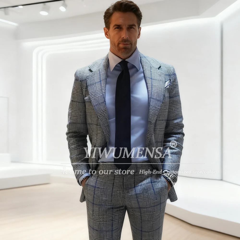 Мужские костюмы в клетку ручной работы, комплект из 2 предметов, однобортные пиджаки для выпускного вечера, индивидуальные мужские смокинги для банкета, деловой вечеринки, жениха
Мужские костюмы в клетку ручной работы, комплект из 2 предметов, однобортные пиджаки для выпускного вечера, индивидуальные мужские смокинги для банкета, деловой вечеринки, жениха