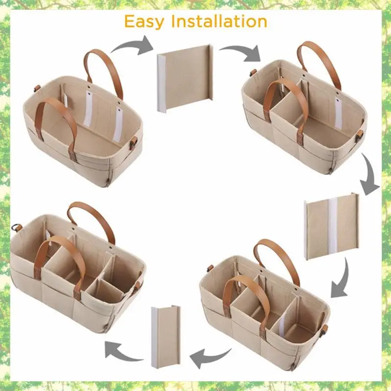 Экологически чистый 2X детский фетровый органайзер для хранения, корзина для детских подгузников, сумка для детских подгузников с ручкой, сумка для смены подгузников, детское хранилище Carri 
Экологически чистый 2X детский фетровый органайзер для хранения, корзина для детских подгузников, сумка для детских подгузников с ручкой, сумка для смены подгузников, детское хранилище Carri