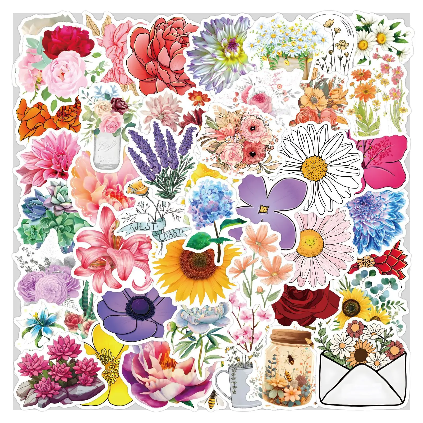 50Pcs Transparent Flower Plant Material Stickers DIY mobile phone Laptop Luggage Phone Case Motorcycle Bike Waterproof Sticker
50Pcs Transparent Flower Plant Material Stickers DIY mobile phone Laptop Luggage Phone Case Motorcycle Bike Waterproof Sticker