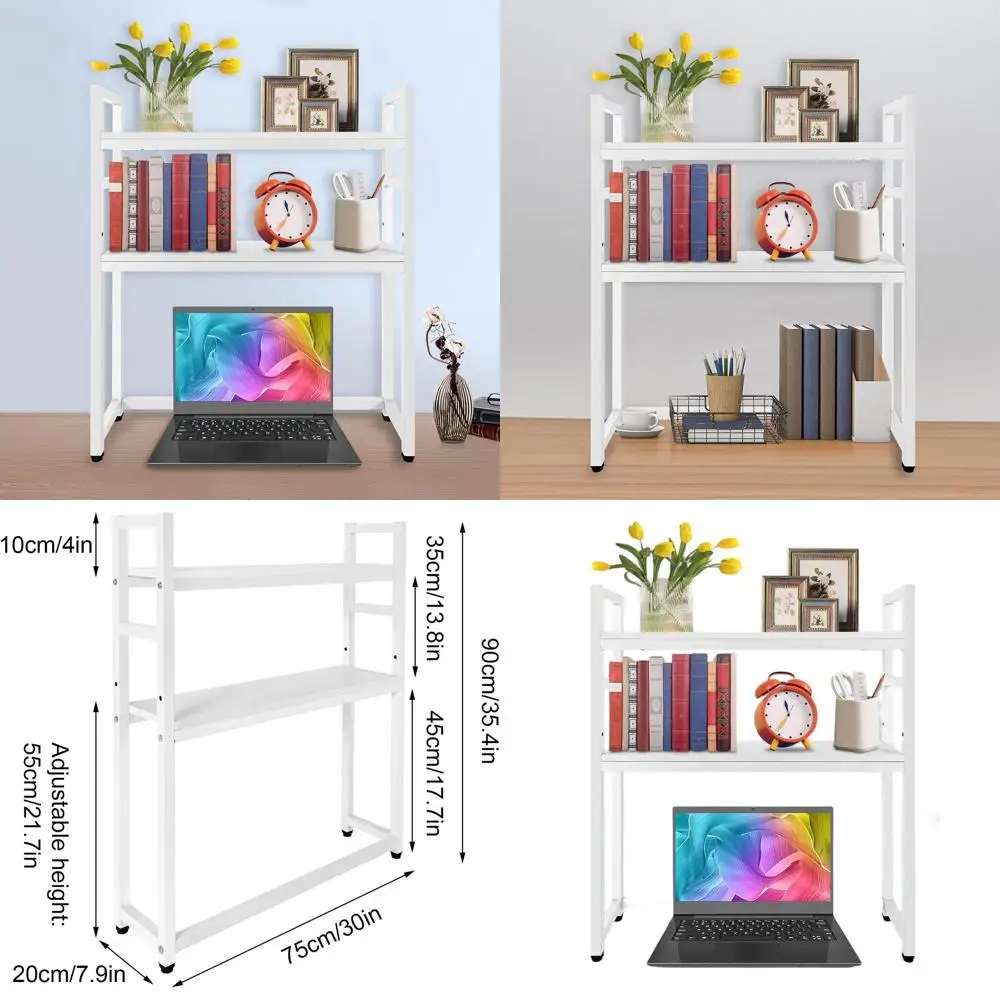 2-Tier Metal Desk Shelf Organizer for Books and Office Supplies - Adjustable Countertop Display Hutch
2-Tier Metal Desk Shelf Organizer for Books and Office Supplies - Adjustable Countertop Display Hutch