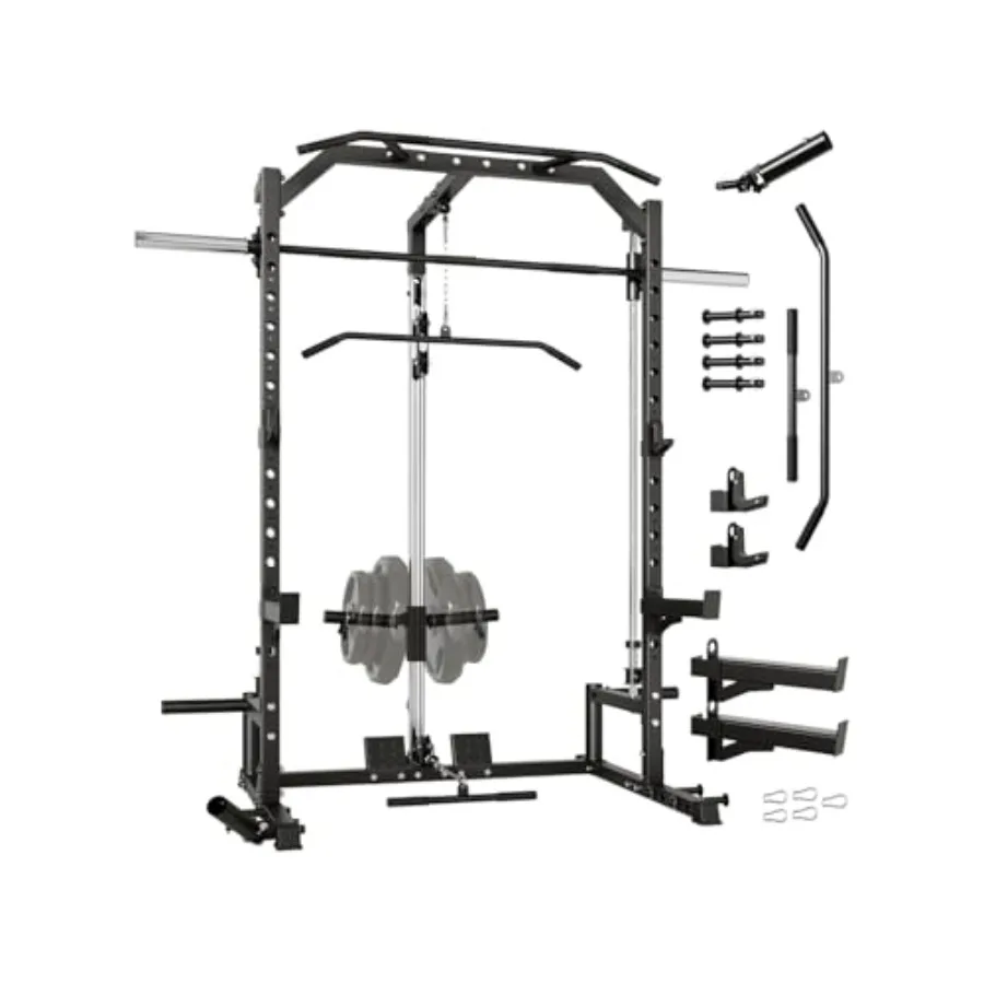 Тренажер Smith Machine для домашнего спортзала с системой тяги LAT-Pull Down для тренировки всего тела, из черной стали, с защитными опорами для штанги J H
Тренажер Smith Machine для домашнего спортзала с системой тяги LAT-Pull Down для тренировки всего тела, из черной стали, с защитными опорами для штанги J H